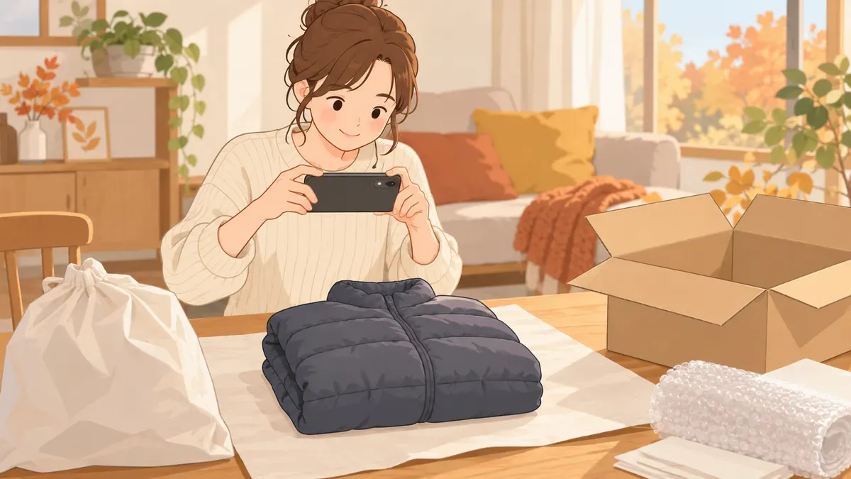 ダウンをメルカリで売るなら、11月上旬が期限
