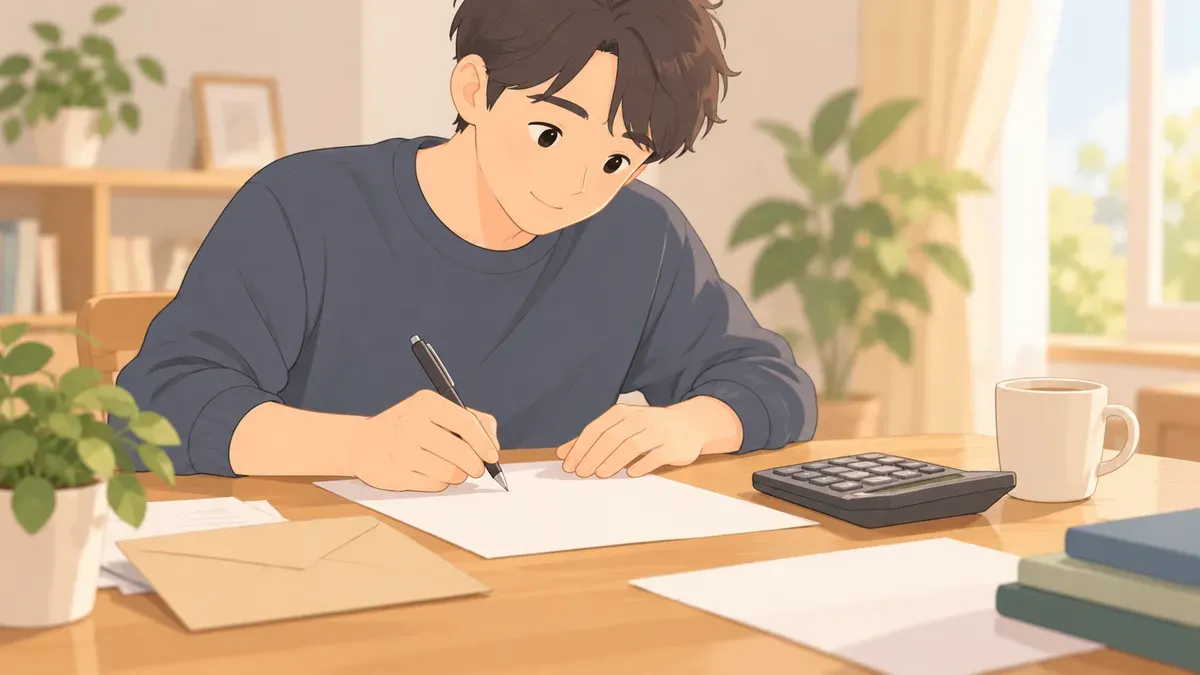 年末調整の書類を書く人